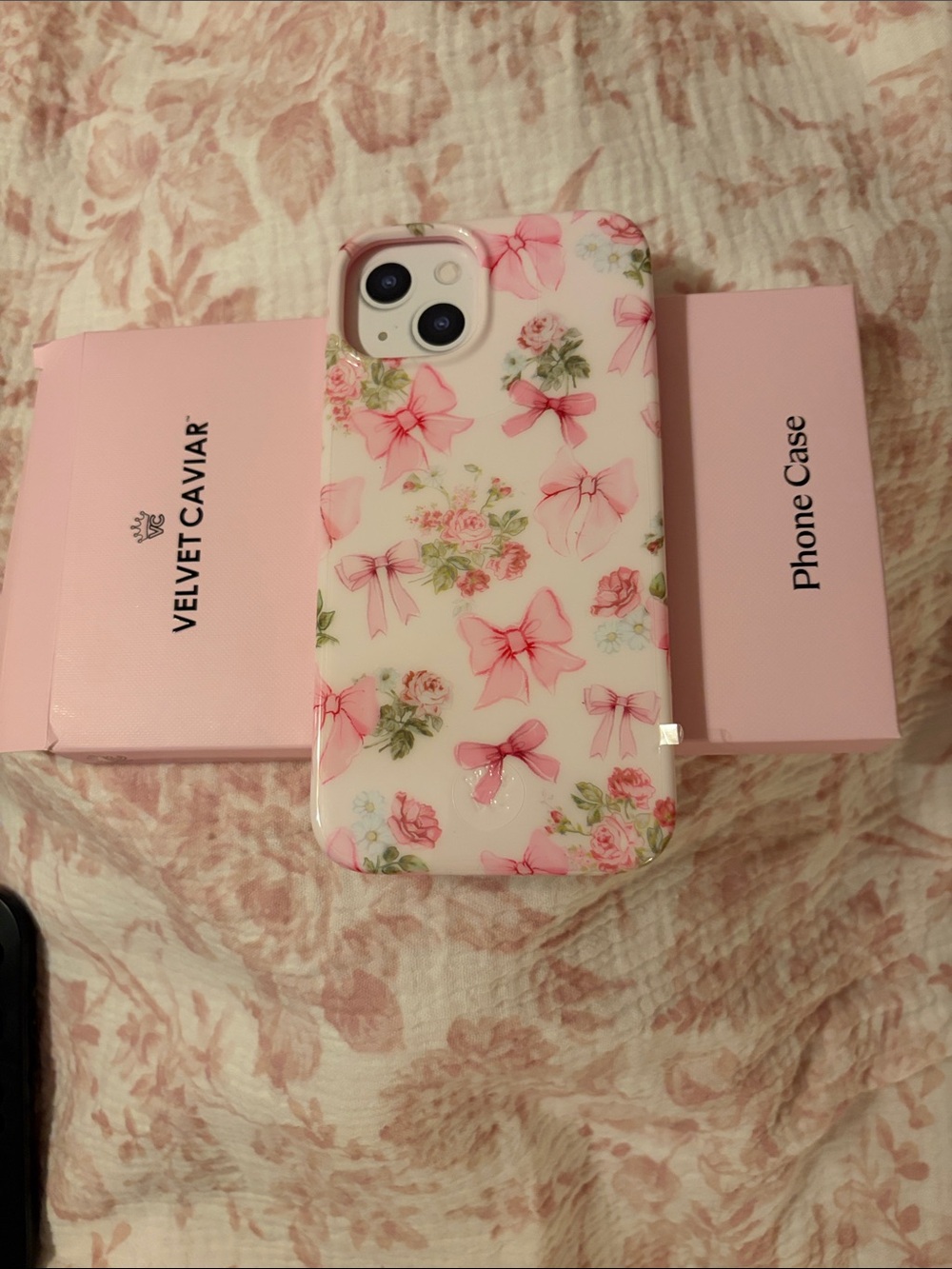 Velvet Caviar Pink Floral Bow Phone Case for iPhone 14 NIB